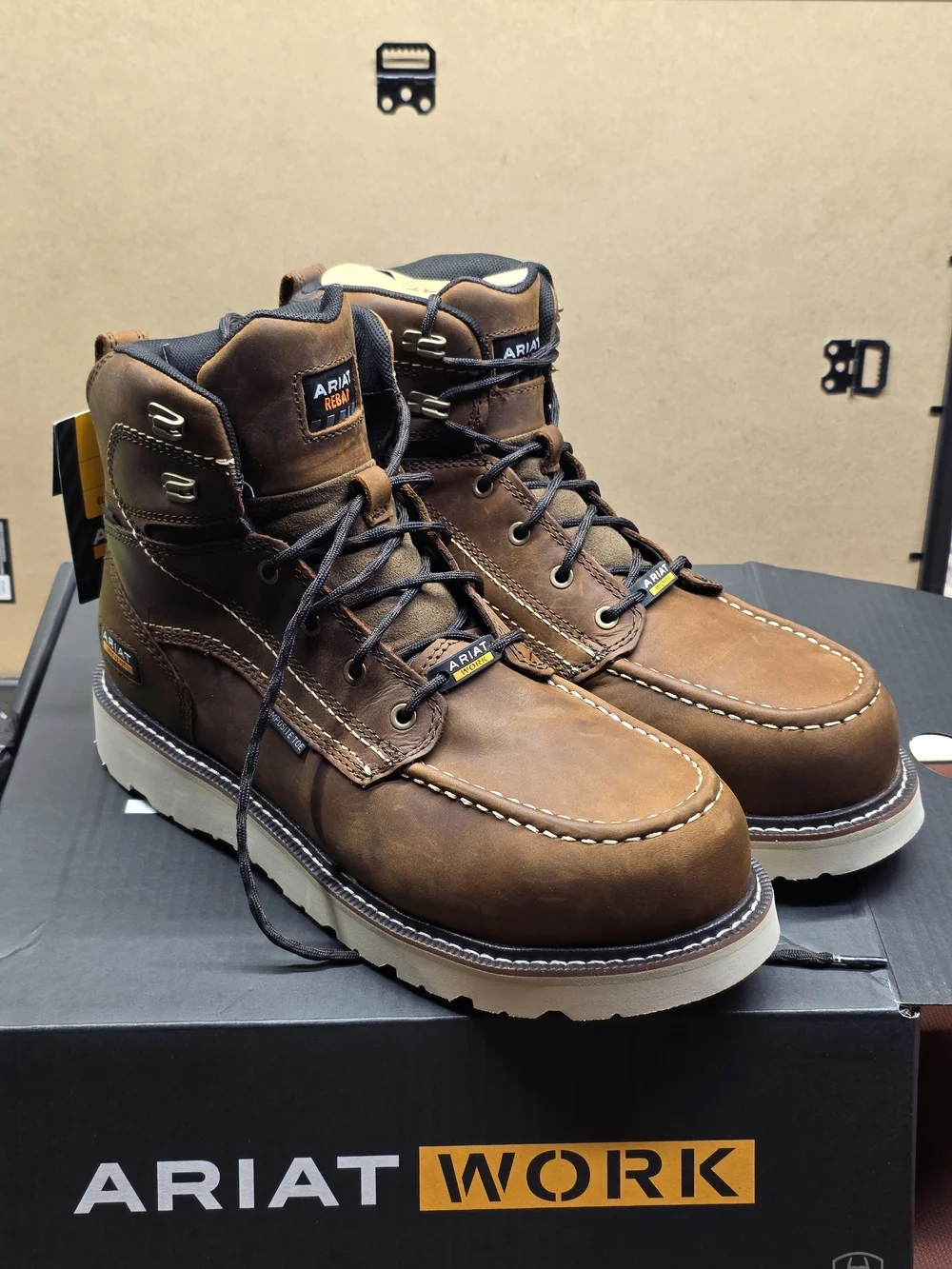 Ariat Rebar Wedge Moc Toe 6" Work Boot Comp Toe Men's 12D NWT - Picture 2 of 11